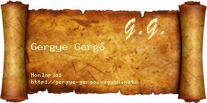 Gergye Gergő névjegykártya